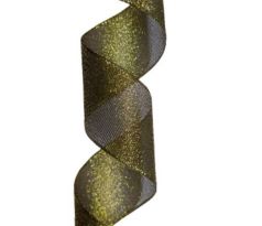 Stuha čierno zlatá  3,8 cm / 1 m, detail