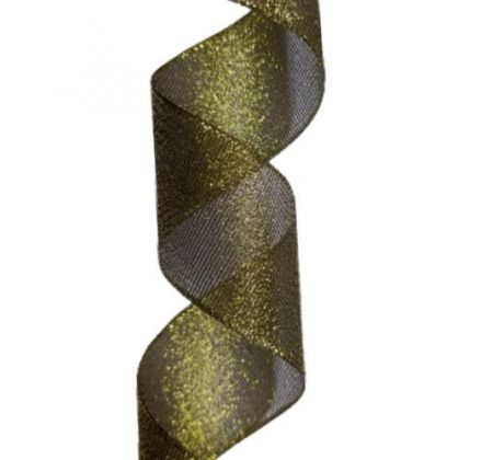 Stuha čierno zlatá  3,8 cm / 1 m, detail