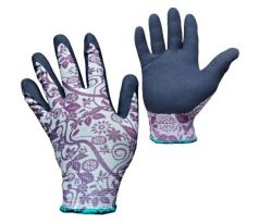 Rukavice PINTAIL navy 09/L, nylon/latex, fialove