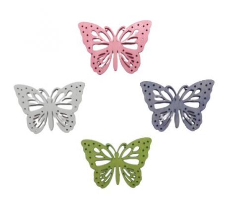 Dekoračný motýlik mix 4 ks