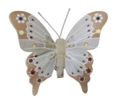 Motýlik šedo-hnedý so štipcom 7 x 7 cm / 1 ks