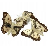 Motýlik bledohnedý so štipcom 5 x 5 cm/ 1 ks