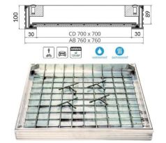 Poklop hliníkový pre zadláždenie ALUSOL Light H100 - 700x700