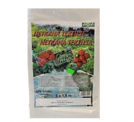 Netkaná textília 5 x 1,6 m biela 17g/m2