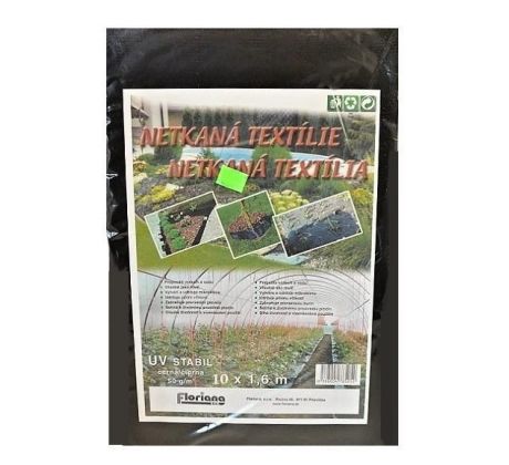Netkaná textília 10 x 1,6 m čierna 50g/m2 mulčovacia