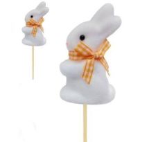 Zajačik s oranžovou mašličkou zápich 20 cm / 1 ks