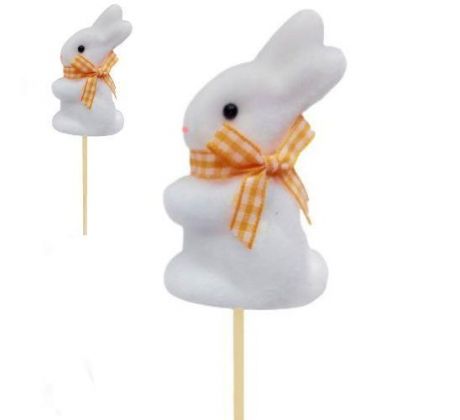 Zajačik s oranžovou mašličkou zápich 20 cm / 1 ks