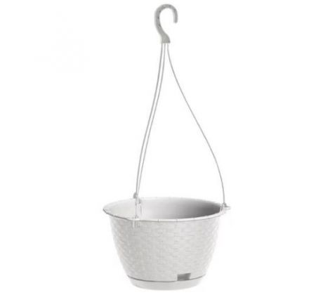 Kvetináč závesný 24,3 cm, biely DRLW240