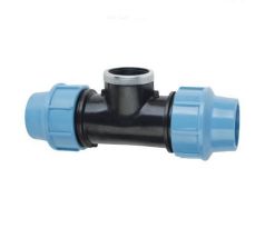 PE T-kus s vnútorným závitom 32 mm x 3/4 "x 32 mm