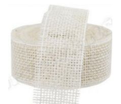 Jutová stuha biela 4 cm / 1 m