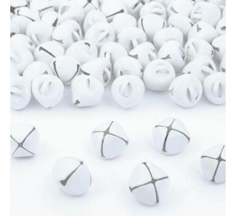 Rolničky kovové biele 2 cm / 16 ks