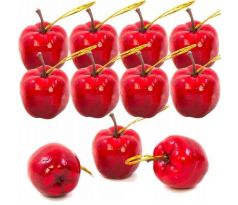 Červené jablká so šnúrkou 2,5 cm / 18 kusov