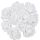 Ružičky biele glitrové 3,5 cm / 12 ks