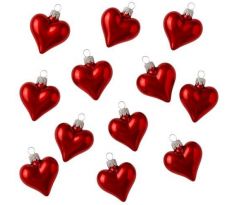 Vianočné srdiečka na zavesenie 10 ks