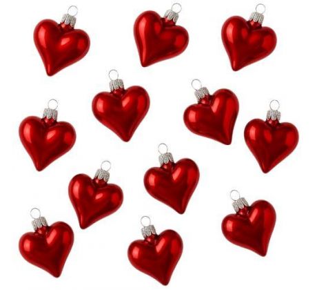 Vianočné srdiečka na zavesenie 10 ks
