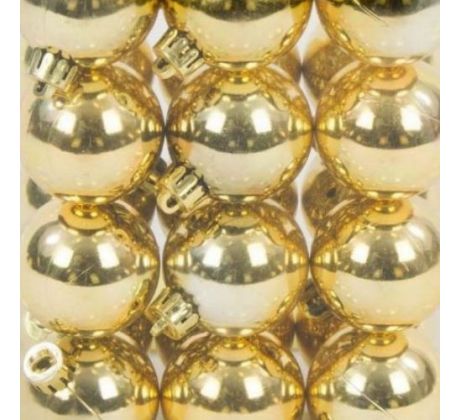Vianočné gule zlaté lesklé 4 cm / 24 ks