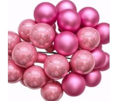 Guličky na drôte ružové 2 cm / 24 ks