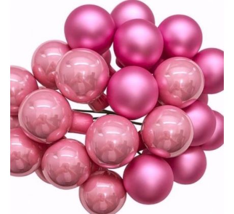 Guličky na drôte ružové 2 cm / 24 ks