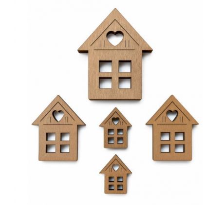 Drevené domčeky 5 ks