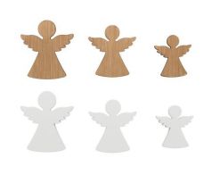 Drevený anjelik 6 ks