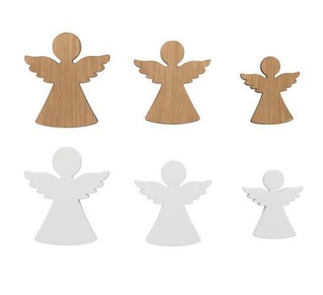 Drevený anjelik 6 ks