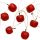 Jabĺčka červené s glitrami na zavesenie 2,5 cm / 18 ks