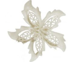 Vianočná ruža biela so štipcom 9 cm