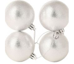 Vianočné gule strieborné 6 cm 6 ks