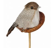 Vtáčik v hniezde zápich 12 cm / 1 ks