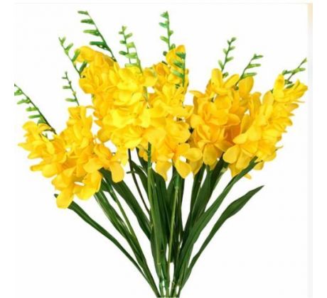Umelá kytica frézie žltá 60 cm
