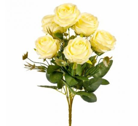 Umelá kytica ružičky žltá 30 cm