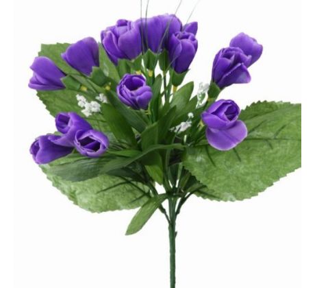 Umelá kytička krokusy fialová 25 cm