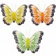 Motýlik žltý, oranžový, zelený so štipcom mix 5 x 5 cm / 3 ks