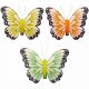 Motýlik žltý, oranžový, zelený mix 6,5 x 7 cm / 3 ks