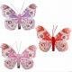 Motýlik ružový, fialový, červený so štipcom mix 6 x 7 cm / 3 ks