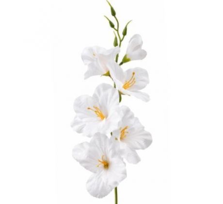 Umelá gladióla saténová biela 54 cm