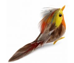 Dekorácia vtáčik s drôtikom 5 x 9 cm / 1 ks