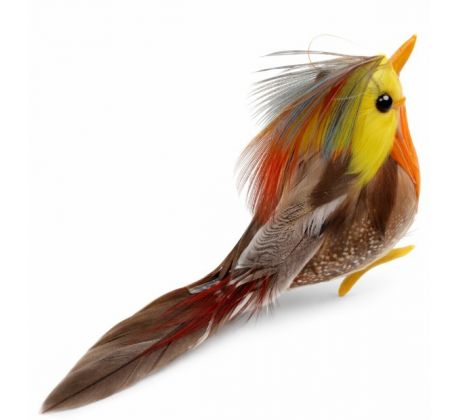 Dekorácia vtáčik s drôtikom 5 x 9 cm / 1 ks