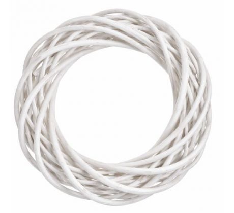 Prútený veniec priemer 40 cm biely
