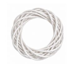 Prútený veniec priemer 25 cm biely