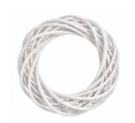 Prútený veniec priemer 25 cm biely