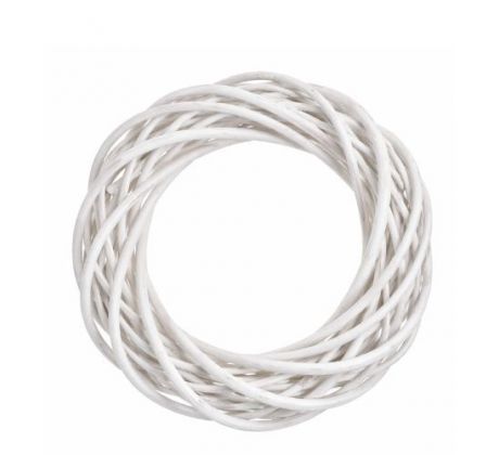 Prútený veniec priemer 20 cm biely