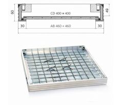 Poklop hliníkový pre zadláždenie H60 - 400x400 - nosnosť do 12,5 t