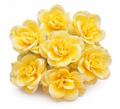 Ružičky umelé žlté W303-06 - 10 ks