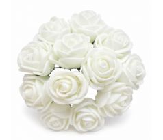Ružičky biele penové 2 cm / 12 ks