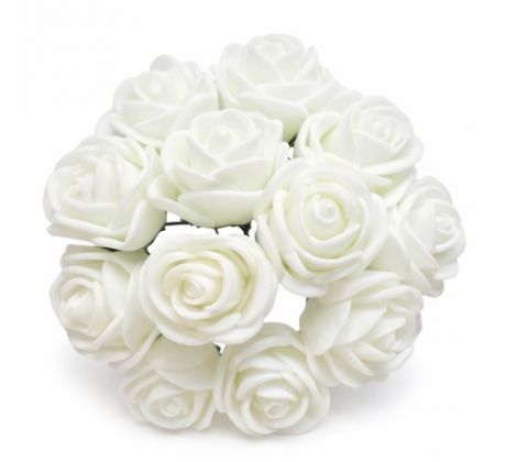 Ružičky biele penové 2 cm / 12 ks