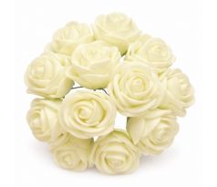 Ružičky krémové penové 2 cm / 12 ks