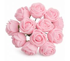 Ružičky ružové penové 2 cm / 12 ks