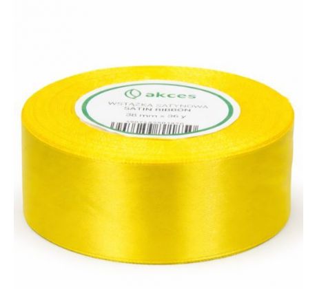 Stuha saténová žltá 3,8 cm / 1 m