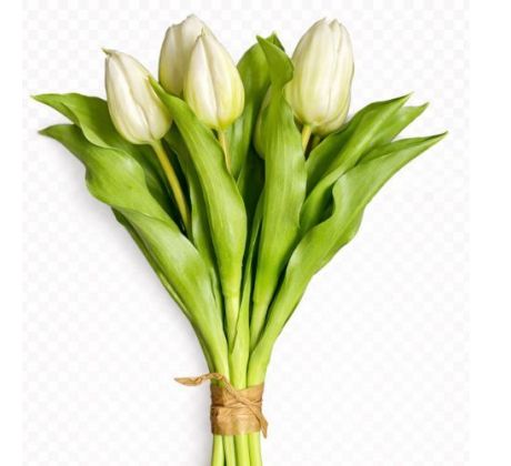 Umelá kytica tulipány biele 30 cm